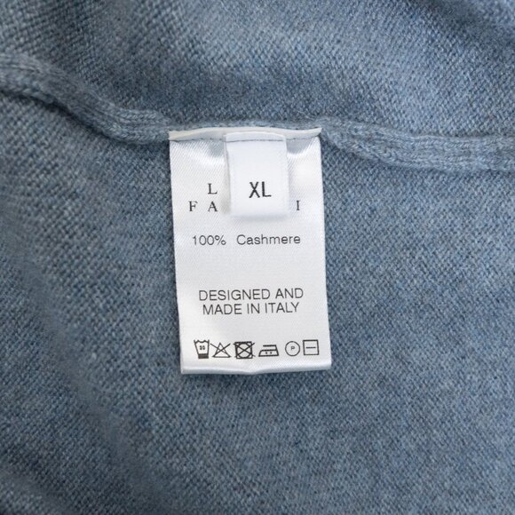 Luca Faloni Cashmere Polo Sweater French Blue XL Made in Italy - Picture 11 of 14